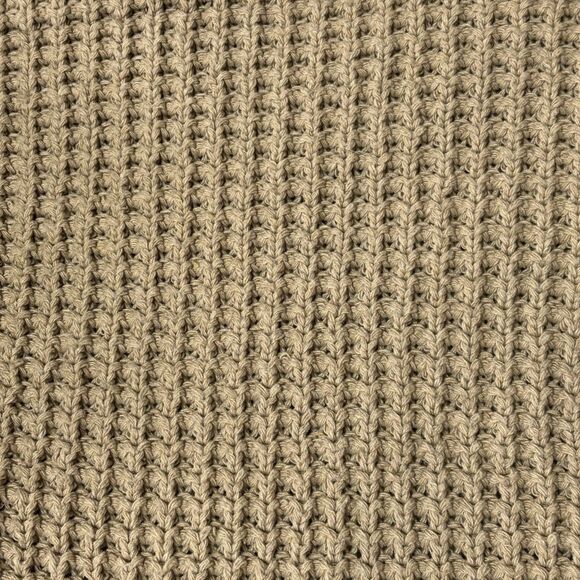 MudPie Randi Waffle Knit Sweater Tan Cowl Neck Chunky Wool Blend - Picture 3 of 9